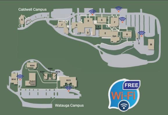 Map of strongest wifi signal on CCC&TI campuses
