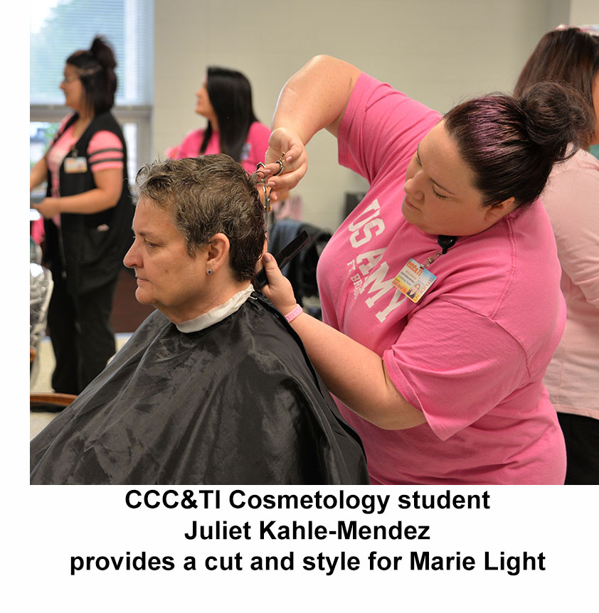 Juliet Kahle-Mendez provides a cut and style for Marie Light