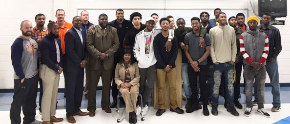 students involved with CCC&TI’s Minority Male Success Initiative 