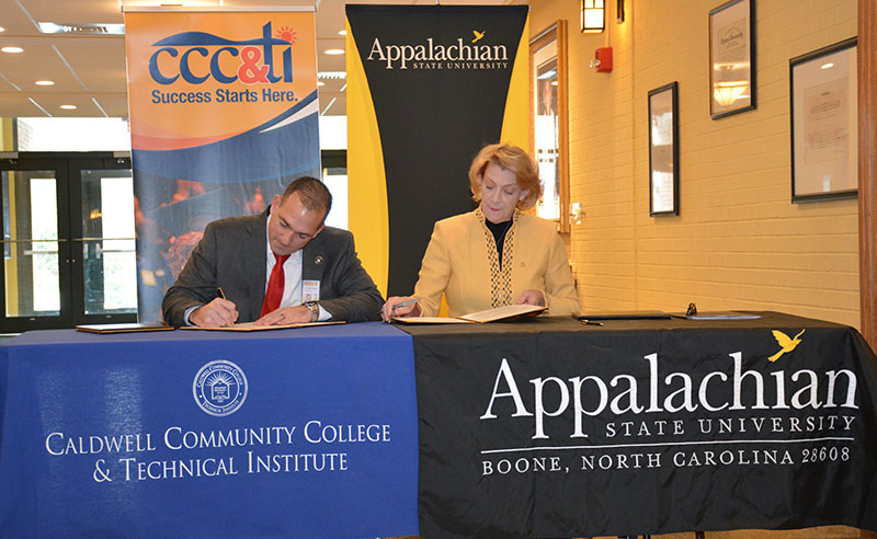 Dr. Poarch and ASU Chancellor Dr. Sheri Everts signing Co-Admission agreement