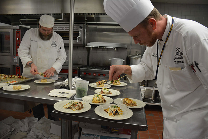 Chefs preparing a meal