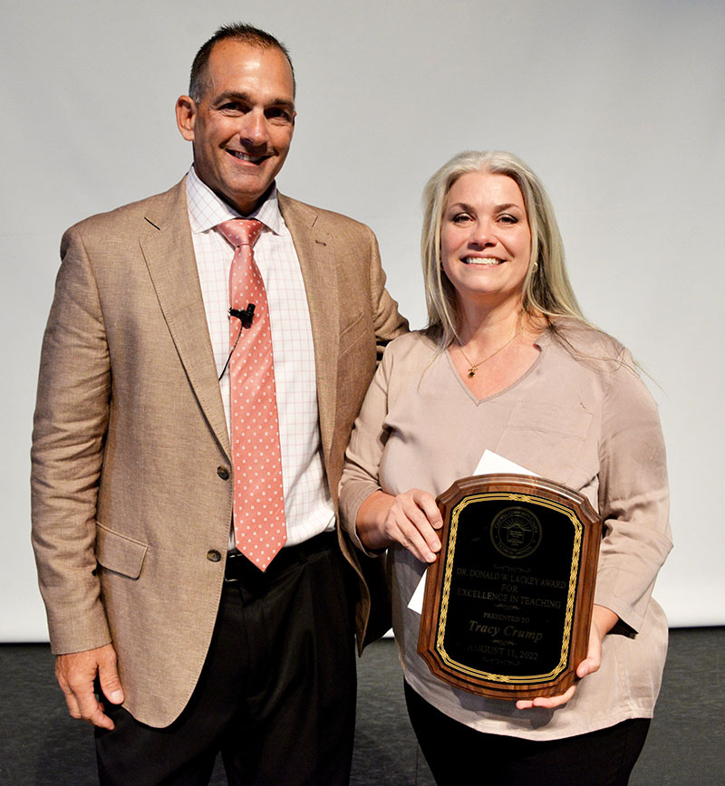 Tracy Crump awarded the Dr. Donald Lackey Award for Excellence in Teaching Award