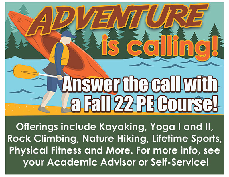 ad for PE classes for Fall 2022