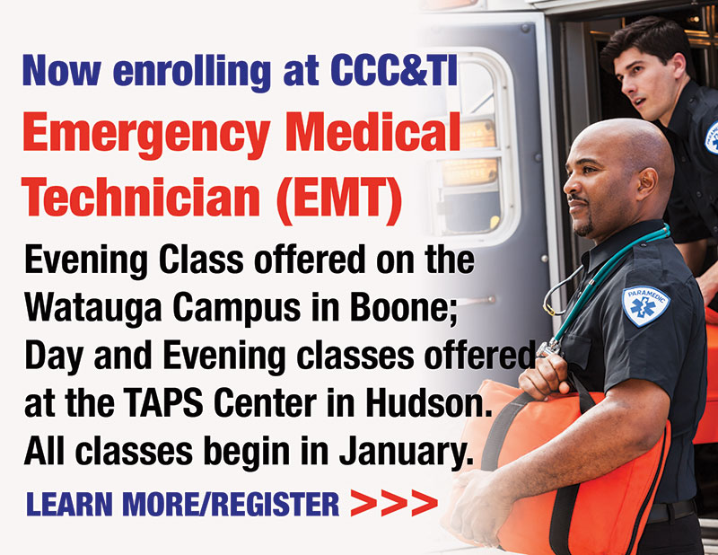 ad for January EMT classes