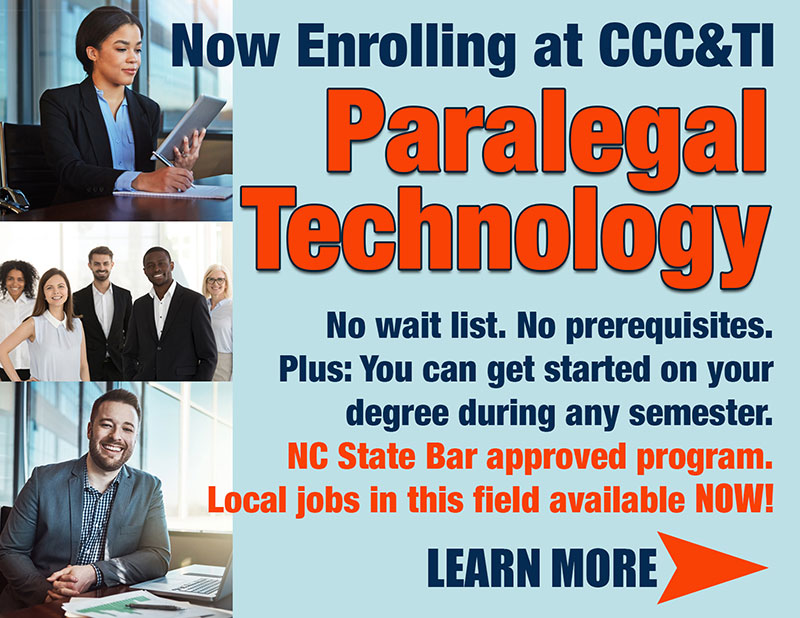 ad for Paralegal Technology program