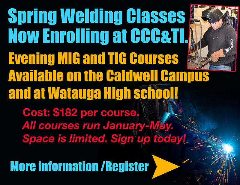 ad for Spring 2023 Welding Classes