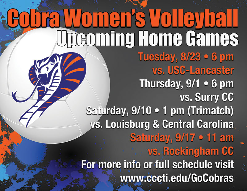 Ad for Volleyball Home game schedule